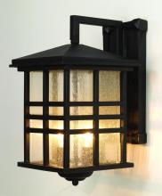  4636 BK - Huntington 2-Light Craftsman Inspired Seeded Glass Wall Lantern